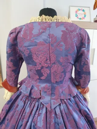 Traje Fallera Adulta Morado y Dorado