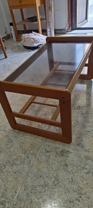Mesa de centro madera y cristal