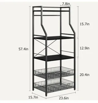 Estantería Cocina Negra Metálica