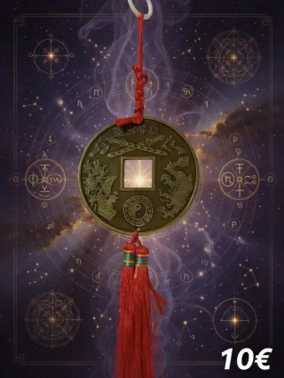 Moneda china de la suerte con borla