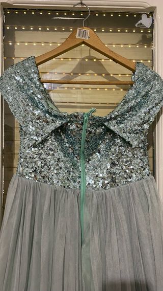 Vestido elegante de noche color menta  talla 42