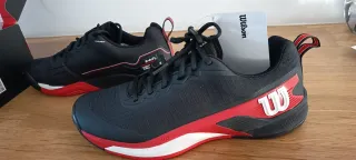 Zapatillas Tenis Wilson Negras y Rojas
