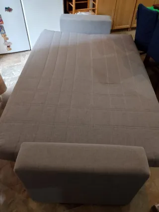 Sofá Cama Nuevo Tela Beige/Gris