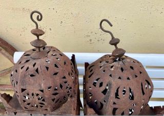 ESPECTACULAR PAREJA DE FAROLES ANTIGUOS GRANDES