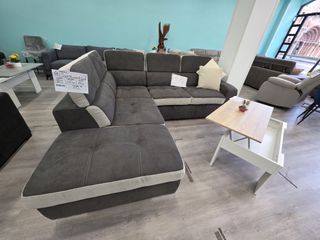 Sofá chaise longue + cama + arcón