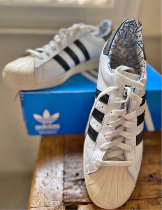 Adidas Superstar Scarpe Uomo Bianche Nere