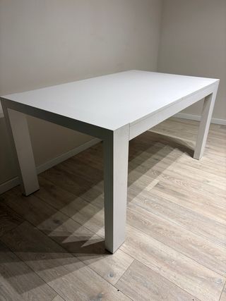 Mesa comedor extensible madera blanca