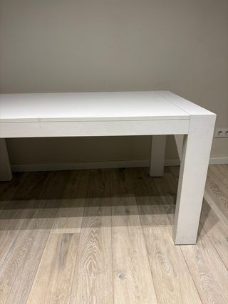 Mesa comedor extensible madera blanca