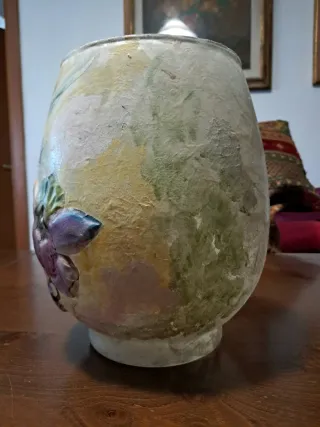 Vaso decorato decoupage fiori