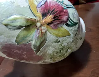 Vaso decorato decoupage fiori