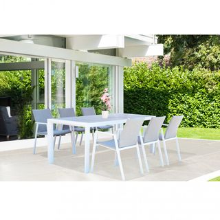 Tavolo da Esterno in Alluminio Piano in Ceramica