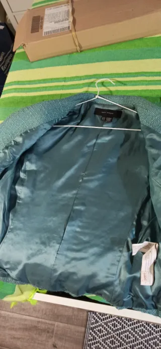 Americana vestir azul verdoso