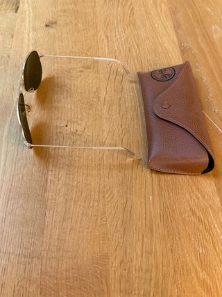 Gafas de sol Ray-Ban Aviator doradas y verdes