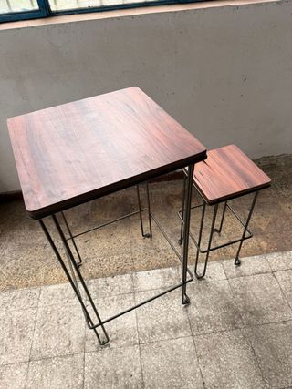 Mesa alta madera y metal