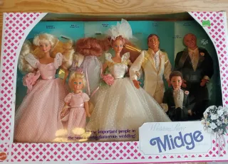 Set regalo Barbie Matrimonio Midge anni '90 vintage