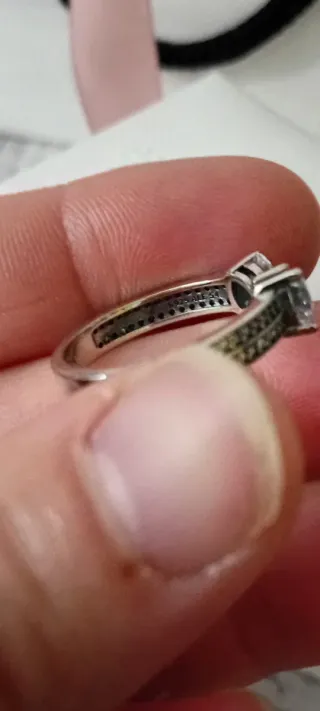 Anillo Pandora Lazo Blanco Plata