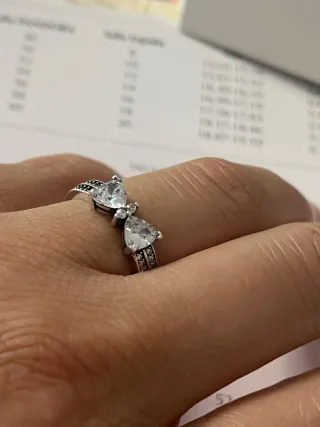 Anillo Pandora Lazo Blanco Plata