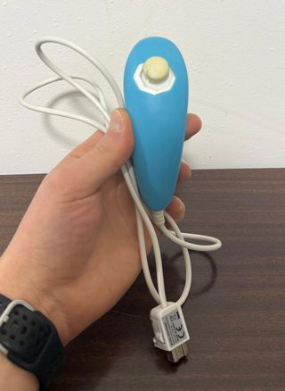 Telecomandi Wii Blu e Nunchuk Bianco Compatibili