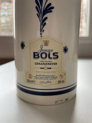 Bottiglia per liquori BOLS in ceramica olandese vintage