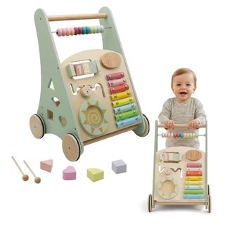 Andador Bebé Montessori Madera Xilófono Cuentas