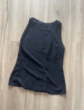 Blusa Zara Negra Plisada