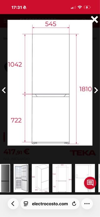 Nevera Teka RBF 3320 SS