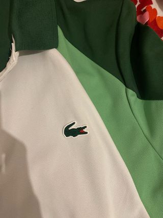 Camiseta Lacoste Verde y Blanca Talla 3