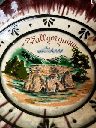 Frutero de cerámica decorado  con asas