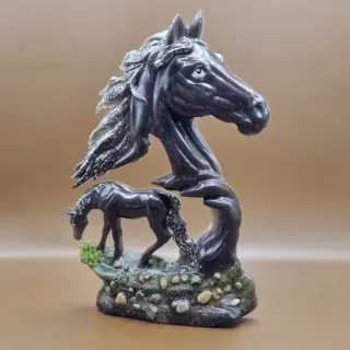 Escultura Caballo con Piedras Naturales Artesanal