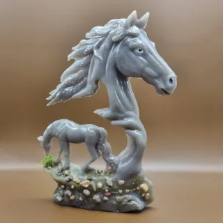 Escultura Caballo con Piedras Naturales Artesanal