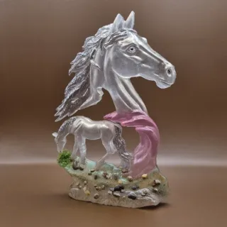 Escultura Caballo con Piedras Naturales Artesanal