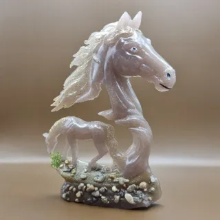 Escultura Caballo con Piedras Naturales Artesanal