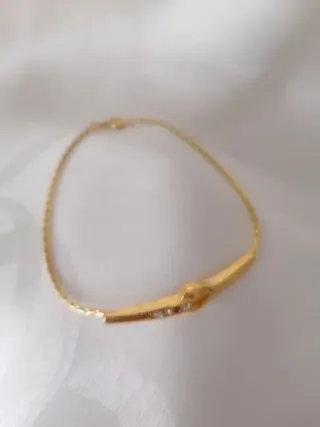 Bracciale dorato vintage anni '50 con pietre