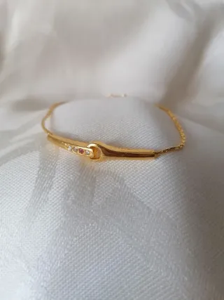 Bracciale dorato vintage anni '50 con pietre