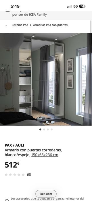 Armario IKEA PAX correderas blanco/espejo