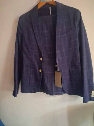 Traje Zara Azul Cuadros