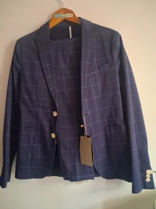 Traje Zara Azul Cuadros
