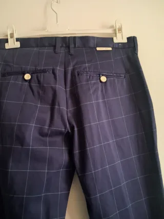 Traje Zara Azul Cuadros