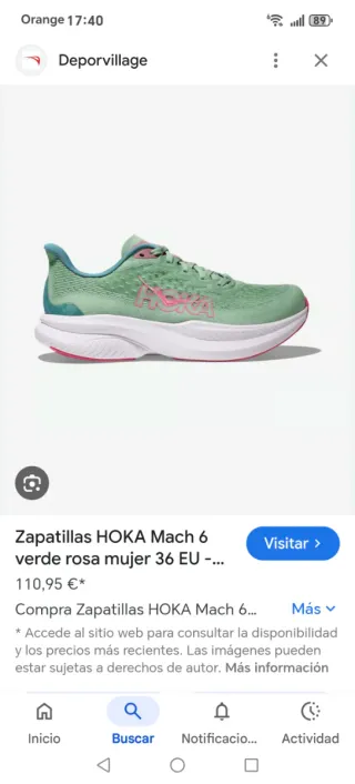 Deportivas Hoka W MACH 6  TALLA 40