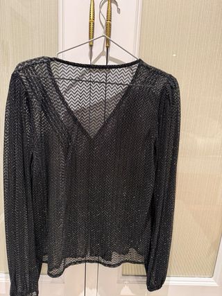 Camisa Mango Negra Mujer Talla S