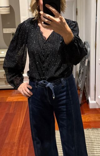 Camisa Mango Negra Mujer Talla S