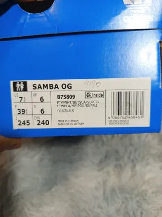 Adidas Samba OG Mujer Plata/Blanco