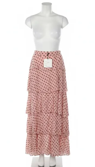 Falda larga rosa con corazones