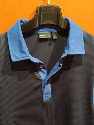 Polo ASOS Diseño Rayas Azul y Negro Talla XS