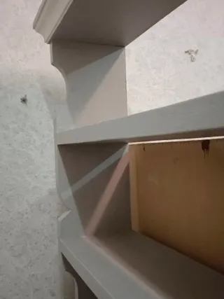 Escritorio Castellano Gris y Blanco madera maciza