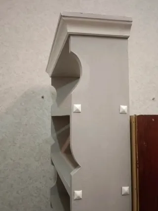 Escritorio Castellano Gris y Blanco madera maciza