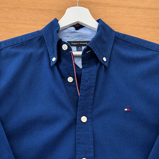 Camisa Tommy Hilfiger M azul algodón