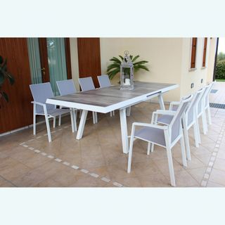 Tavolo da Esterno Estensibile in Alluminio e Gres