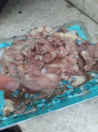 Tarta de plástico con decoración