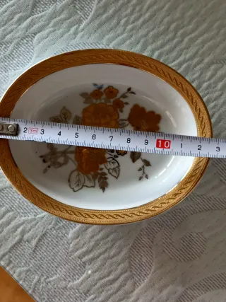 Bandeja Limoges Porcelana Francesa Dorada